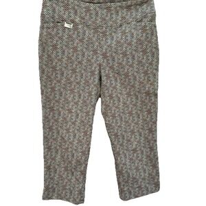 Lisette L Montreal Golf Pants Size 8 Cropped‎ capri Mosaic Print Stretch Pull On